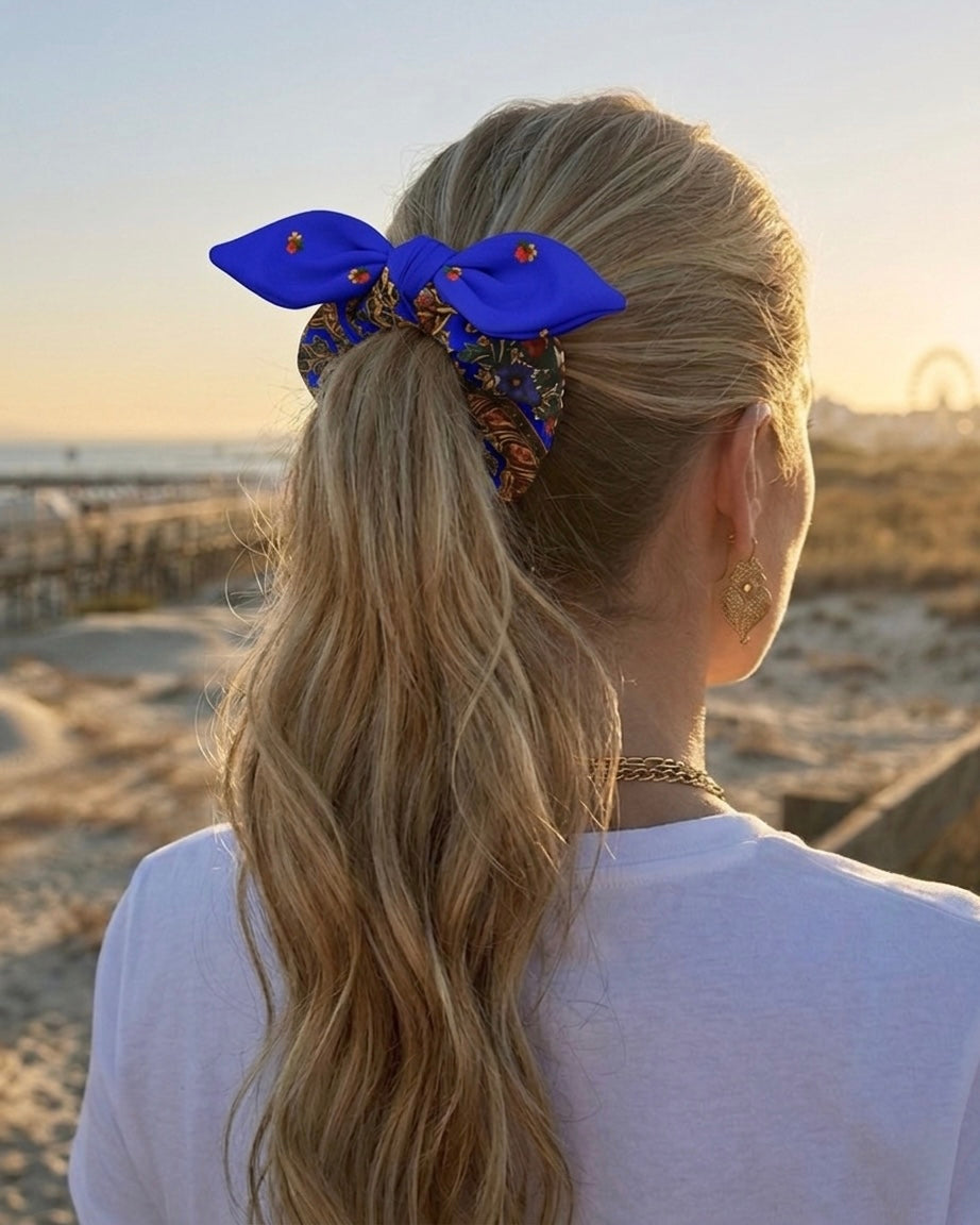 Chouchou Viana Lavradeira - Foulard bleu roi